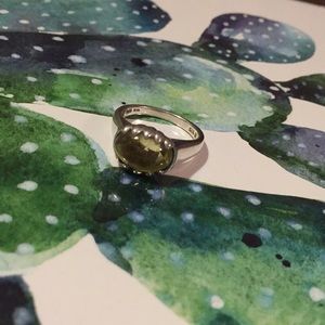 sterling vintage peridot cabochon ring size 9